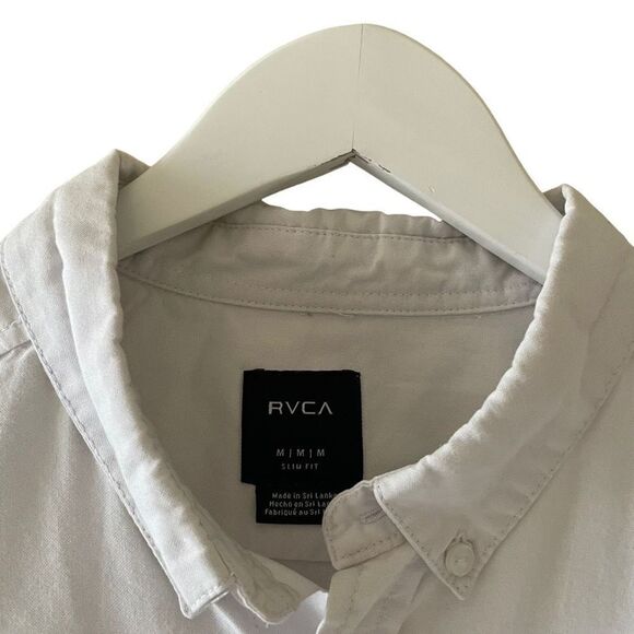 RVCA Men’s White Slim Fit That’ll Do Long Sleeves Button Down Dress SZ M #1103 - Picture 4 of 13